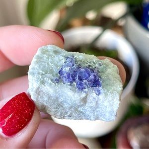 💜Chinese Cubic Purple Fluorite on Quartz Crystal Cluster💜
